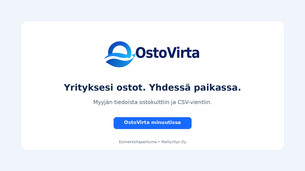 OstoVirta – yrityksesi ostot yhdessä paikassa